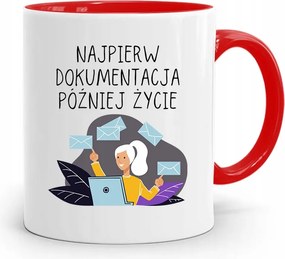 Piros Titkárnő Bögre Először Dokumentáció fényképes nyomtatással