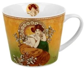 Porcelán bögre 600 ml díszdobozban Mucha Topáz