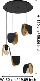 Függeszték Fekete SERENARA EGLO 390183