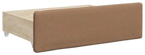 cappuccino színű kihúzható műbőr heverő fiókkal 90 x 200 cm