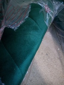 AKCIÓ Sötétzöld bársony étkezőszék LIBRA fekete lábakkal II. osztály