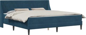 vidaXL Ágykeret matraccal Falra szerelhető 2 pcs Kék Bársony