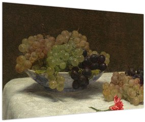 Kép - Henri Fantin-Latour, Still Life with Grapes and a Carnation, reprodukciók (90x60 cm)