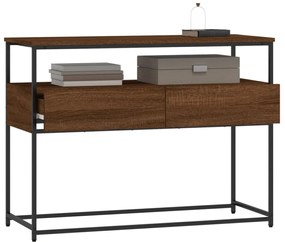 barna tölgyszínű szerelt fa tálalóasztal 100x40x75 cm