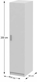 Szekrény, fehér, INVITA TYP 1