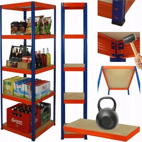 Műhelypolc fém állvány Helios 196x45x45cm 5Px175kg Lengyel Tartós