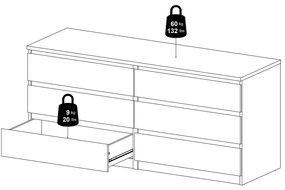Natúr színű komód tölgyfa dekorral 154x70x50 cm Naia – Tvilum