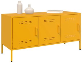 mustársárga acél TV-szekrény 100,5 x 39 x 50,5 cm