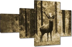 Képek 130x80 Szarvas a szépia erdőben
