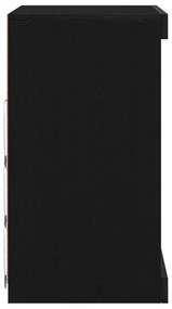 LED világítással ellátott fekete tölgy oldalrész 60,5x37x67 cm