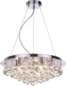 Glamour stílusú fényes lámpa kerek kristályokkal Loona krómozott