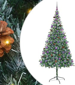 vidaXL Mű karácsonyfa 300 LED-del állvánnyal Zöld 210 cm PVC és Acél