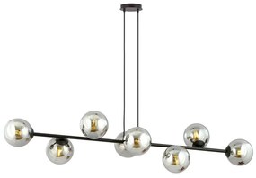 Csillár zsinóron ROSSI 8xE14/10W/230V fekete/szürke