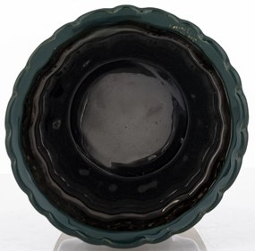 Kerámia Zöld virágtartó kaspó, Arany 15x13,5x13,5cm