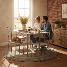 PAUL étkezőgarnitúra, 5 részes, bársony fehér Jurhan