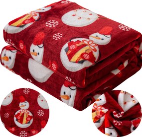 Karácsonyi Puha Takaró, Pléd, Ágytakaró, 160x200 Mikulás, Karácsonyfa, Hóember