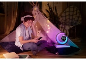 Immax 08985L-LED RGBW állítható asztali lámpa ébresztővel, LED/20W/5V USB, ezüst