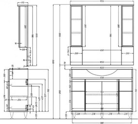 Bianca Plus 105 komplett fürdőszobabútor, magasfényű fehér színben