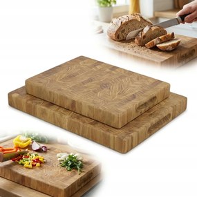 Vihar Vágódeszka End Grain Blokk olajozott tölgy 2db Prémium