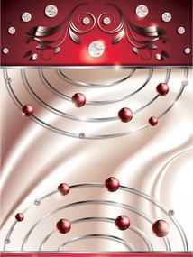Fotótapéta Piros gömbök gyémántok geometria elegancia fényes 206x275 +ragasztó