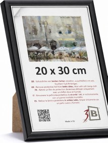 Képkeret 3-B Como 20x30 cm fekete-ezüst fa plexi