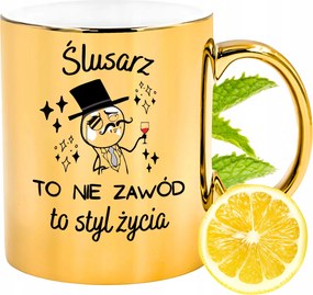 Prémium Arany Csillogó Bögre Lakatosnak Ajándék Nyomtatott Fotó