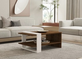 Dohányzóasztal Gaye - Walnut, White