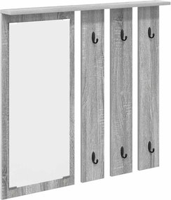 vidaXL Fali Kabáthorog polcokkal Szürke sonoma 84 x 10 x 80 cm Faanyag