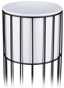 Fém virágcserép LOFT 70x20 cm fekete/fehér