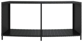 2 db fekete polyrattan tárolópolc