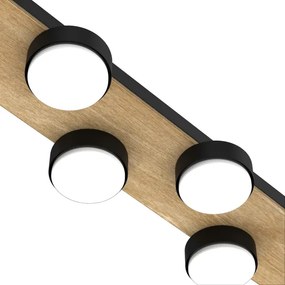 Mennyezeti lámpa SEMA 6xGX53/15W/230V fekete/barna/tölgy