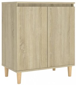 szerelt fa tálalószekrény tömör falábakkal 60x35x70 cm