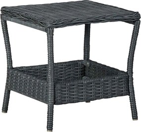 vidaXL sötétszürke polyrattan kerti asztal 45 x 45 x 46,5 cm