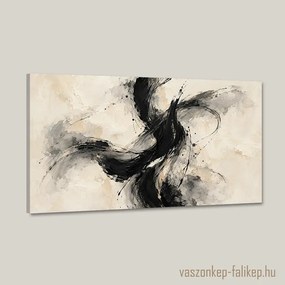 Fekete Lendület falikép – Kézműves karakter 40x23 cm