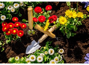 Kerti szerszámok, 3 db-os szett, természetes fa/ezüst, VERDE