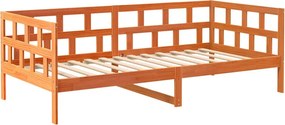 vidaXL viaszbarna tömör fenyőfa kanapéágy matrac nélkül 80 x 200 cm