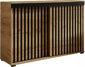 Malani Duplo 120 Tolóajtós Komód 120cm, Arany Tölgy