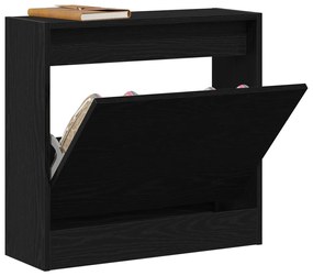 Cipőtároló Fekete Tölgy 60x21x57 cm Műanyag
