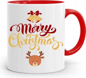 Piros Karácsonyi Bögre Mikulás Karácsonyfa Alá, fényképes nyomattal