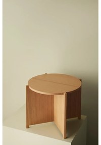 Kerek tárolóasztal tölgyfa dekorral ø 55 cm Dash – Hübsch