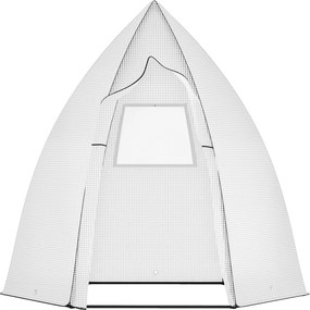 Outsunny Mini Üvegház Téli Védő sátor Növényeknek Felhúzható Ajtóval Kert Terasz Téli Védelem Fehér 160 x 140 x 180 cm | Aosom