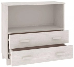 HAMAR fehér tömör fenyőfa tálalószekrény 85 x 35 x 80 cm