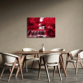 Kép - Indonéziai vízesések piros színben (70x50 cm)