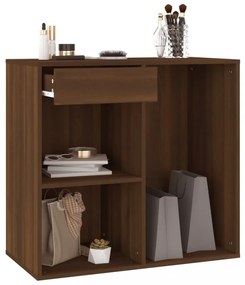 barna tölgy színű szerelt fa pipereszekrény 80 x 40 x 75 cm