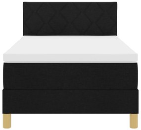Box Spring Ágy Matraccal Fekete 90x190 cm Szövet