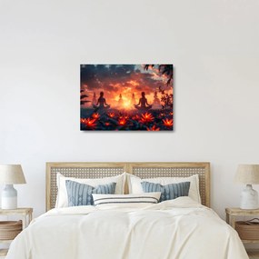 Üveg kép - Jóga a természetben (70x50 cm)