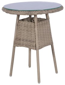3 darabos barna polyrattan bisztrószett szék- és hátpárnákkal