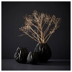 Flame fekete porcelán váza, magasság 15 cm - Morsø