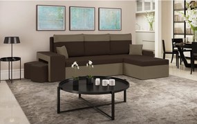 NEVADA Kinyitható sarokkanapé Sötétbarna/világosbarna