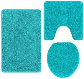 Csúszásmentes fürdőszőnyeg készlet 3 pcs Türkiz 50 x 50 cm PP